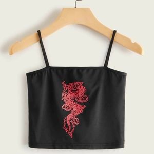 1XL Shein Dragon crop top